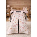 Pico Baby Müslin Bebek Puset Örtüsü / Fermuarlı ve Desenli / %100 Pamuk - Pembe