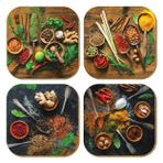 Pictor Gift Hediyelik Metal Mantar Tabanlı Be The Spice Of Life Baharat 4'lü Bardak Altlığı Seti