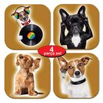 Pictor Gift Hediyelik Metal Mantar Tabanlı Jam Session Köpekli 4'lü Bardak Altlığı Seti