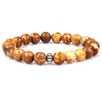 Picture Jasper Doğal Taş Bileklik - 8 mm Küre Kesim