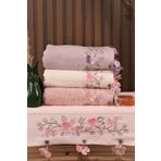 Pidora Textil 4'lü Işlemeli Güpürlü Çeyizlik 50*90 El Yüz Havlusu