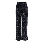 PIECES Bayan Pckam Hw Wide Pant Bc kumaş pantolon, Siyah/Detay: Havlayan Payetler, L