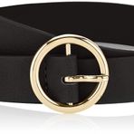 PIECES Kadın Pcbonna Jeans Belt Noos kemer Detay: Altın toka/siyah 95