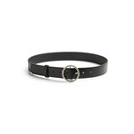 PIECES Kadın Pcnyana Glitter Buckle Jeans Belt Sentetik Kemer, Siyah/Detay: Altın Süsleme, 85