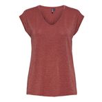 Pieces Pcbillo Tee Lurex Stripes Noos Mineral Kırmızısı Detay Altın Lurex Kadın T-shirt