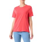 Pieces Pcria Ss Fold Up Solid Tee Noos Bc Bittersweet Kadın T-shirt