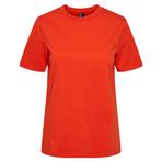 Pieces Pcria Ss Solid Tee Noos Bc Mandalina Tango Kadın T-shirt