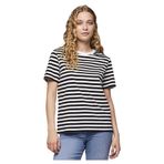 Pieces Pcria Ss Tee Stripes Noos Bc Siyah Şeritler Parlak Beyaz Kadın T-shirt
