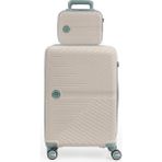 Piel Lino Orta Boy ve Makyaj Polipropilen Valiz PL015239-MMK Beyaz-Mavi - Beyaz - Mavi