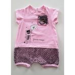 Piero Kids Kız Bebek Tulum Mektuplu Kedi Golf Tulum - 6 - 9 Ay - Pembe