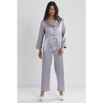 Pierre Cardin 1200 Kadın Saten Pijama Takımı-Royal