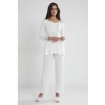 Pierre Cardin 1241 Ekru Kadın Penye Dantelli Pijama Takım