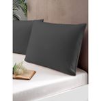 Pierre Cardin 2'Li Pamuk Saten Yastık Kılıfı Antrasit - 50 x 70