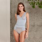 Pierre Cardin 320 Kadın Kalın Askılı Dantelli Atlet Külot Takım-Mist - Mavi