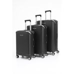 Pierre Cardin 3'lü Set Polipropilen Valiz, Siyah, 04PC7090