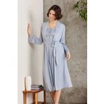 Pierre Cardin 4005 Mist Renkli Hamile Lohusa Sabahlıklı Gecelik Takım