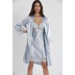 Pierre Cardin 4075 Mist 2'li Balensiz Kaplı Gecelik Sabahlık
