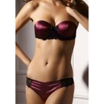 Pierre Cardin 4215 Adele Desteksiz Saten Straplez Sütyen Takım - Bordo - 75B