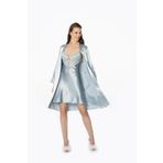 Pierre Cardin 4300 Mist 2'li Saten Kısa Gecelik Sabahlık