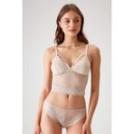 Pierre Cardin 4831 Kadın Pedli Balensiz Dantelli Bralet Sütyen Külot Takım-Taş - 85B