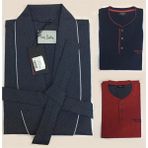 Pierre Cardin 5 Li Uzun & Şortlu Pijama Robdöşambır Damat Çeyiz Seti 5560 - Lacivert
