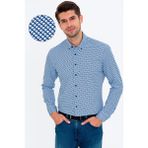 Pierre Cardin 50238724-VR033 Lacivert Desenli Erkek Gömlek