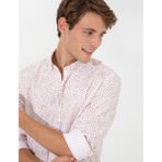 Pierre Cardin 50248488-VR002 Açık Kahverengi Desenli Erkek Gömlek