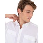 Pierre Cardin 50249729-VR013 Beyaz Desenli Erkek Gömlek