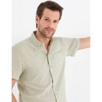 Pierre Cardin 50265118-VR027 Haki Kısa Kollu Erkek Gömlek