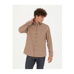 Pierre Cardin 50274597-VR029 Kahverengi Desenli Erkek Gömlek