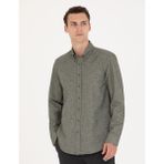 Pierre Cardin 50274660-VR054 Yeşil Desenli Erkek Gömlek