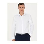 Pierre Cardin 50275511-VR013 Beyaz Desenli Erkek Gömlek