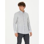 Pierre Cardin 50275620-VR036 Mavi Desenli Erkek Gömlek