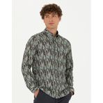 Pierre Cardin 50275924-VR027 Haki Desenli Erkek Gömlek