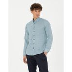 Pierre Cardin 50278869-VR152 Koyu Mint Desenli Erkek Gömlek