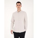 Pierre Cardin 50284109-VR011 Bej Desenli Erkek Gömlek