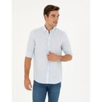 Pierre Cardin 50284168-VR095 Buz Mavisi Desenli Erkek Gömlek