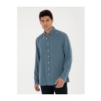 Pierre Cardin 50284405-VR032 Koyu Mavi Desenli Erkek Gömlek