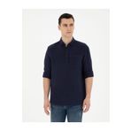 Pierre Cardin 50284592-VR033 Lacivert Desenli Erkek Gömlek