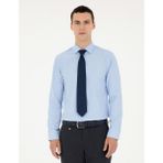 Pierre Cardin 50285562-VR036 Mavi Slim Fit Uzun Kollu Basic Erkek Gömlek