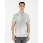 Pierre Cardin 50288566-VR024 Gri Kısa Kollu Erkek Gömlek
