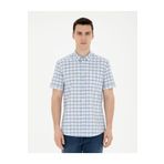 Pierre Cardin 50288566-VR032 Koyu Mavi Kısa Kollu Erkek Gömlek