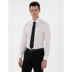 Pierre Cardin 50301174-VR013 Beyaz Slim Fit Uzun Kollu Basic Erkek Gömlek