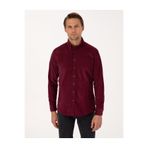 Pierre Cardin 50310139-VR177 Bordo Regular Fit Uzun Kollu Erkek Gömlek