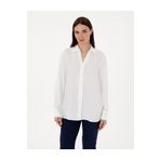 Pierre Cardin 50311566-VR013 Beyaz Comfort Fit Uzun Kollu Kadın Gömlek