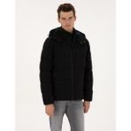 Pierre Cardin 50313933-VR046 Siyah Kapüşonlu Şişme Erkek Mont