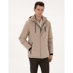 Pierre Cardin 50313983-VR011 Bej Kapüşonlu Erkek Mont