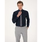 Pierre Cardin 50316734-VR033 Lacivert Slim Fit Uzun Kollu Basic Erkek Gömlek