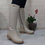 Pierre Cardin 52500 Krem Fermuarlı 43CM Içi Kürklü Kadın Çizme - Krem - Beyaz