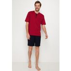 Pierre Cardin 5370 3'lü Bordo Şortlu Erkek Pijama Takım